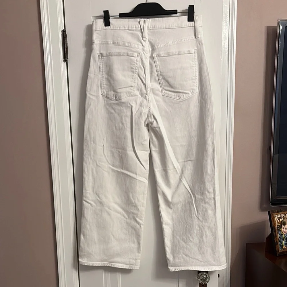 J. Crew Slim Wide Leg Jeans in White Wash - Picture 5 of 6